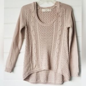Zara knit sweater cable knit sz S tan long sleeve
